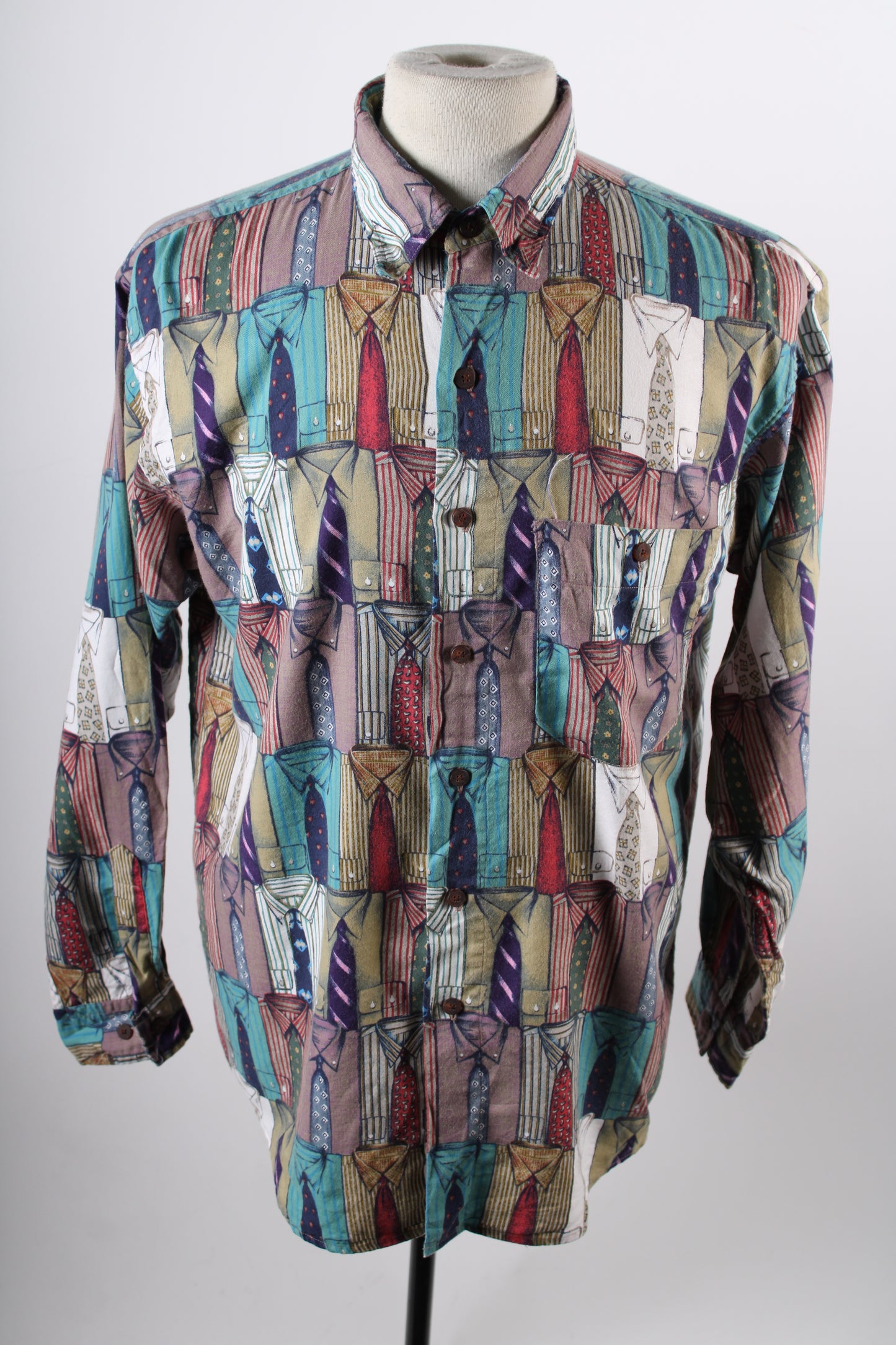 Vintage 90s Alexander Julian Colours Shirt Print Shirt Mens Size Medium