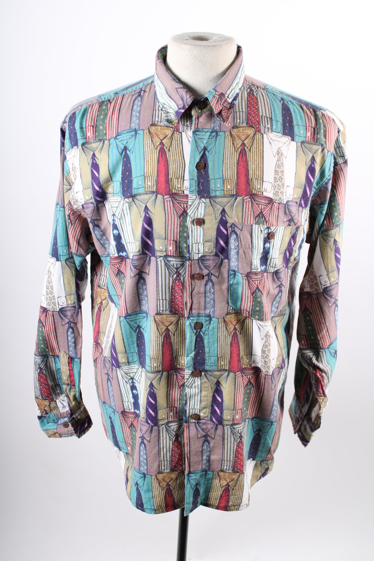 Vintage 90s Alexander Julian Colours Shirt Print Shirt Mens Size Medium