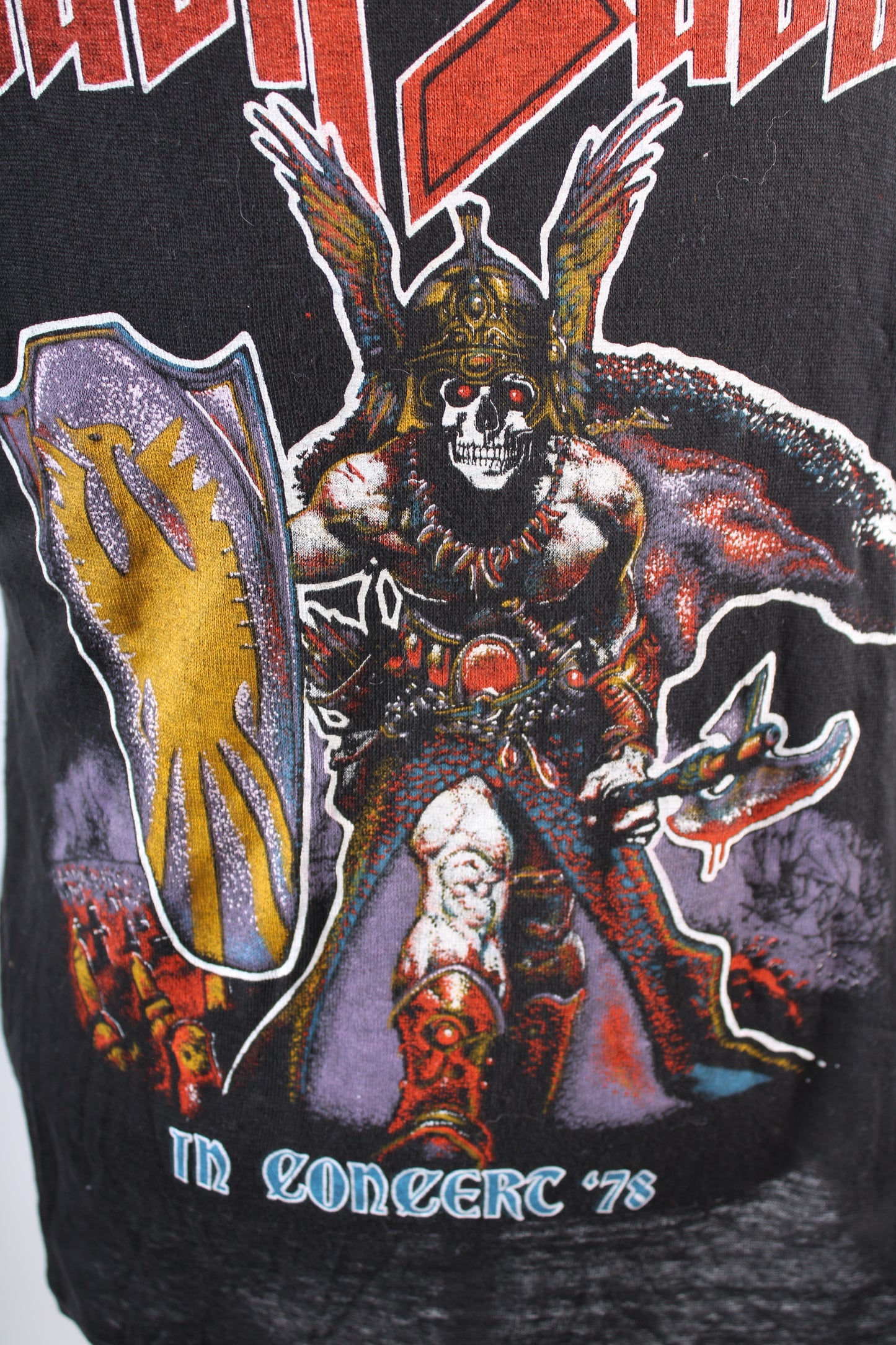 Vintage 1978 Black Sabbath Concert Tour T-Shirt Parking Lot Boot Mens Large