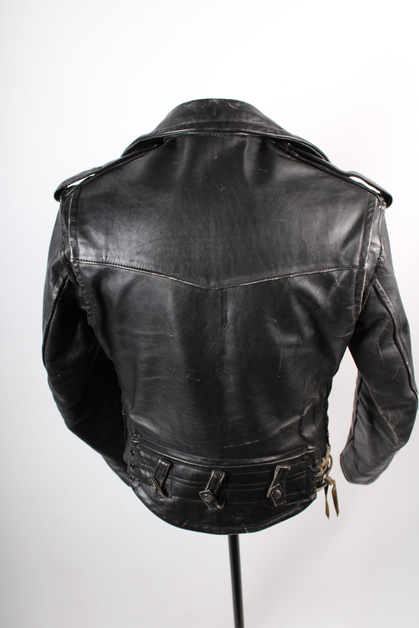 Vintage Cal CHP Horsehide Leather Motorcycle Jacket Mens Size 38 USA Made