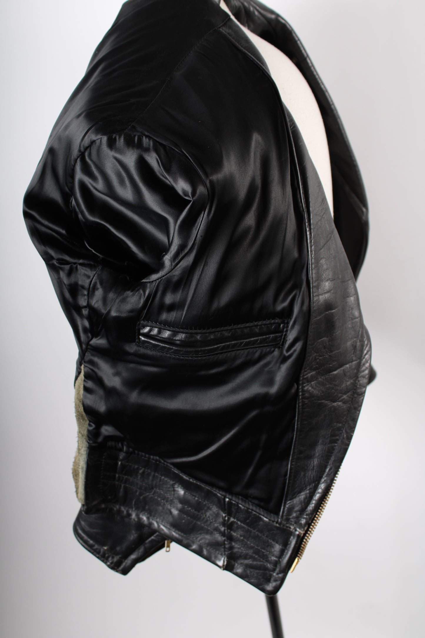 Vintage Cal CHP Horsehide Leather Motorcycle Jacket Mens Size 38 USA Made