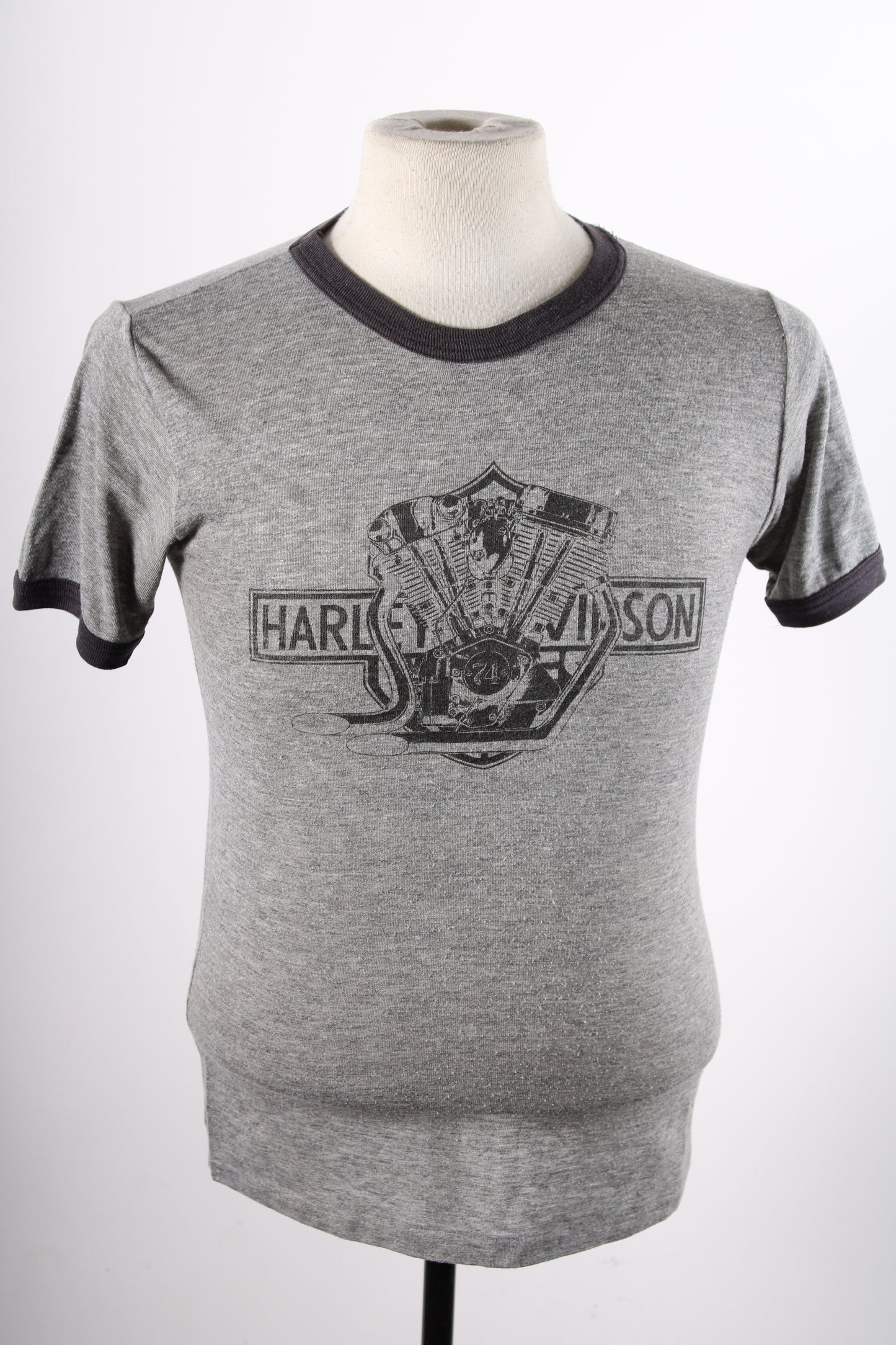 Vintage Harley Davidson BC Canada Ringer Motorcycle Biker T-Shirt Mens Medium