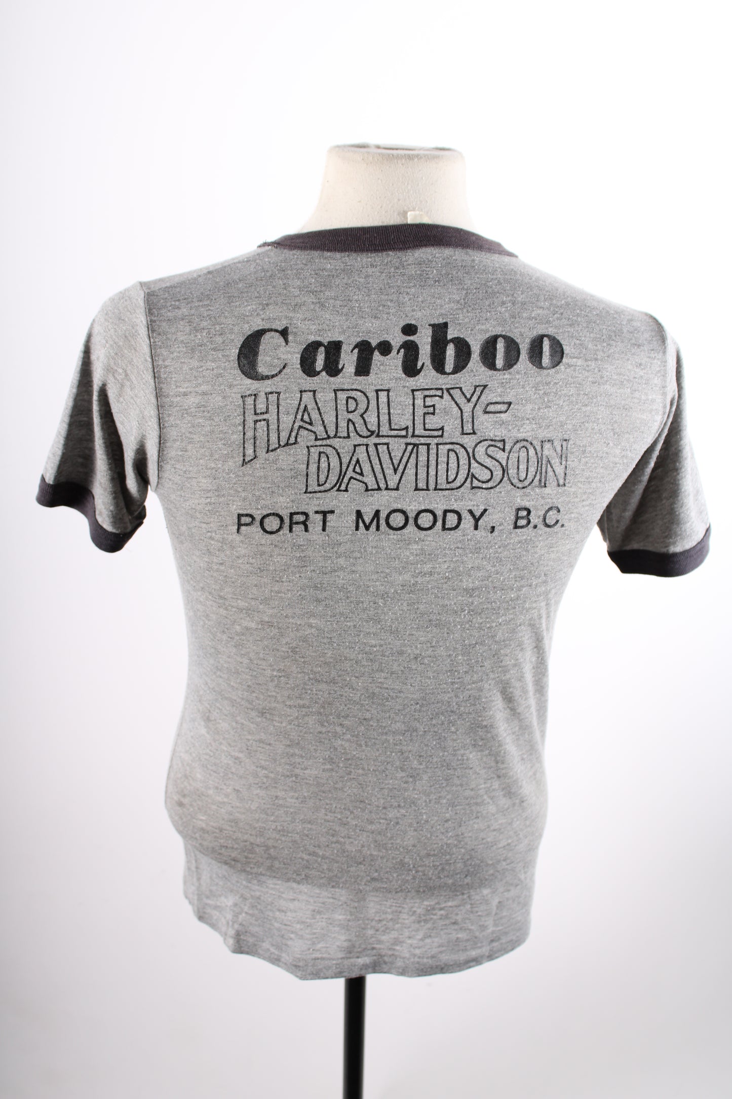 Vintage Harley Davidson BC Canada Ringer Motorcycle Biker T-Shirt Mens Medium