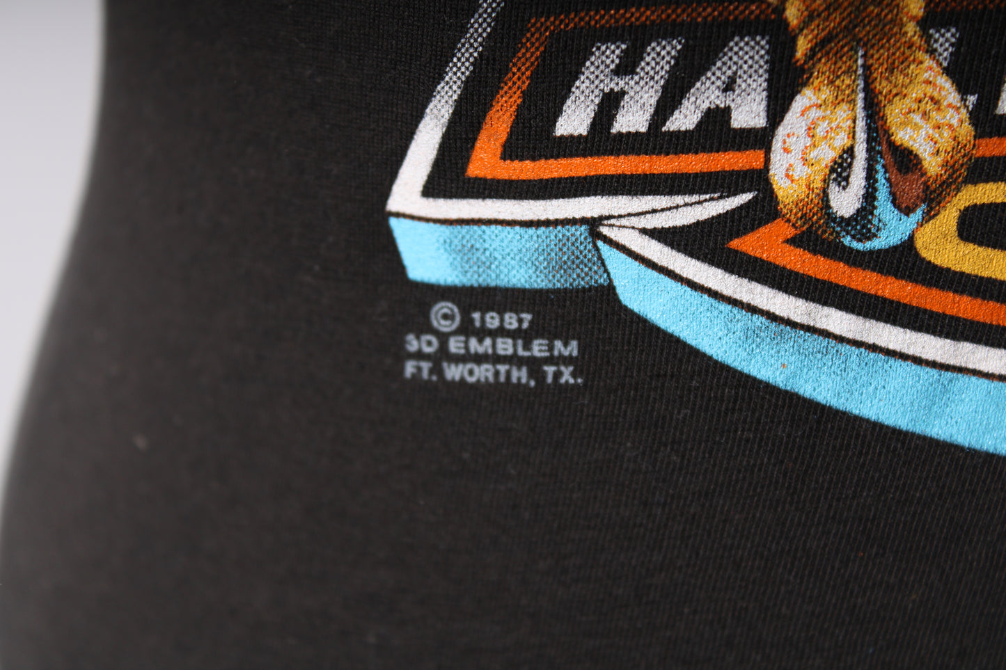 Vintage 80s Harley Davidson 3-D Emblem Mens T-Shirt Size Small 50/50 USA