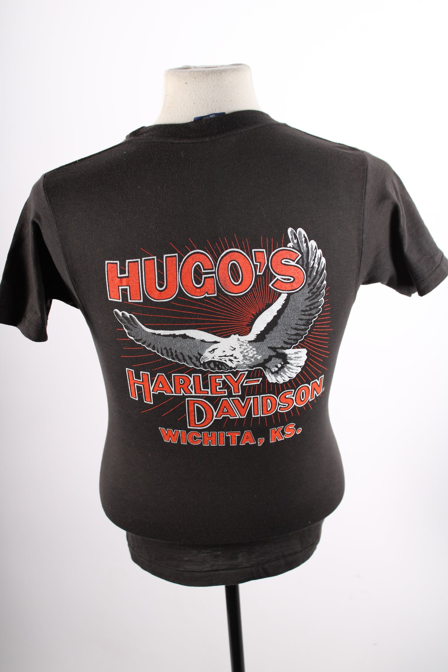 Vintage 80s Harley Davidson 3-D Emblem Mens T-Shirt Size Small 50/50 USA
