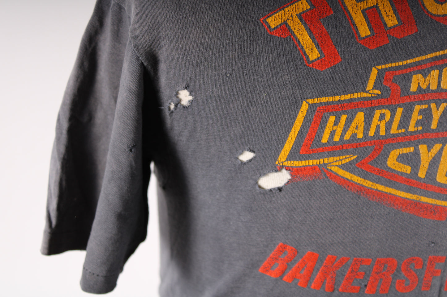 Vintage Harley Davidson 3-D Emblem Thorpe's Motorcycle Biker T-Shirt Mens Medium