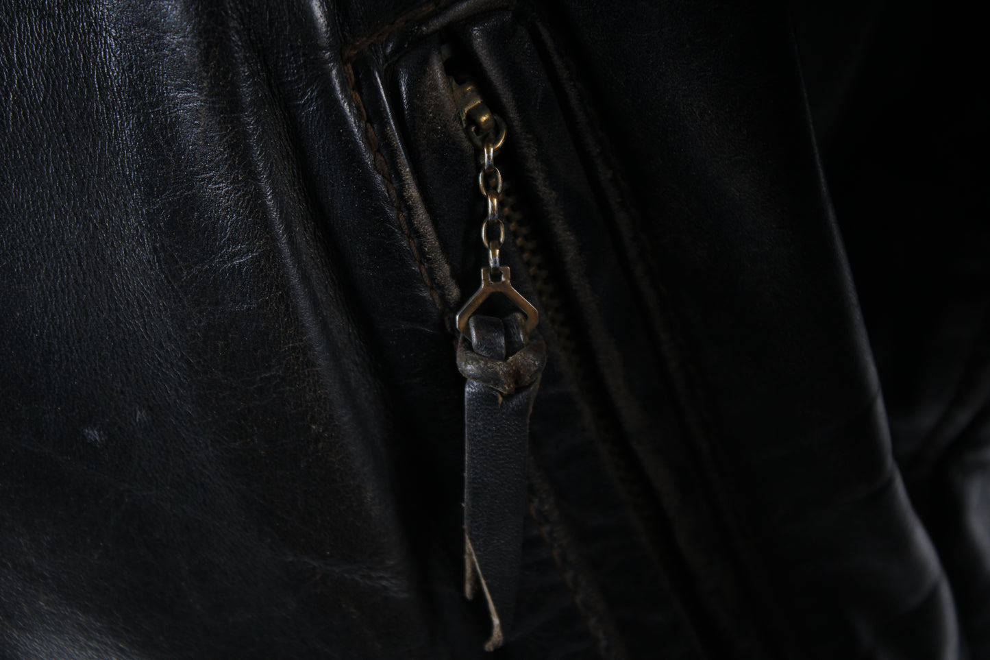 Vintage 60s 70s Langlitz Black Leather Columbia Motorcycle Coat Jacket Mens 42-44
