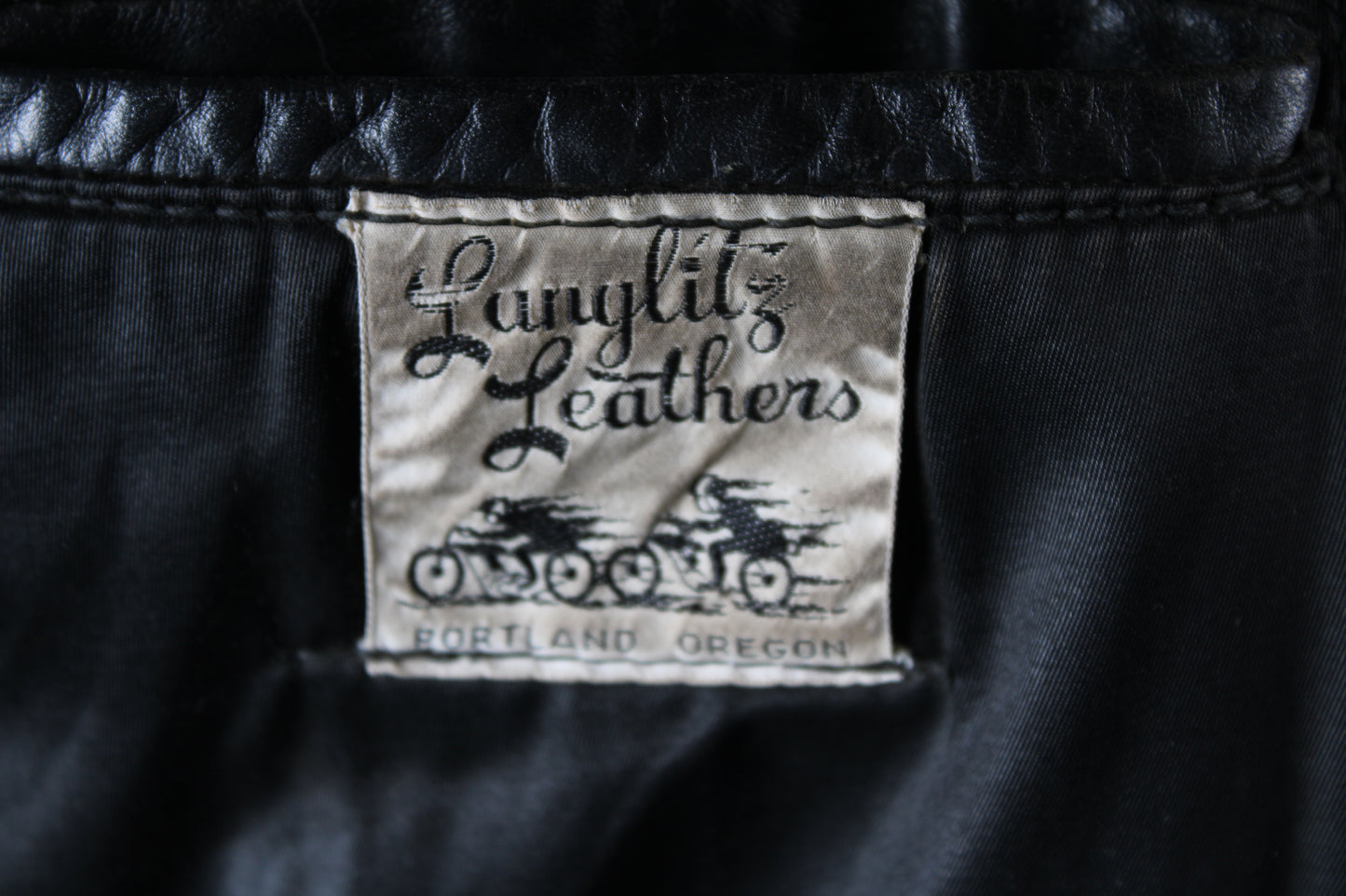Vintage 60s 70s Langlitz Black Leather Columbia Motorcycle Coat Jacket Mens 42-44