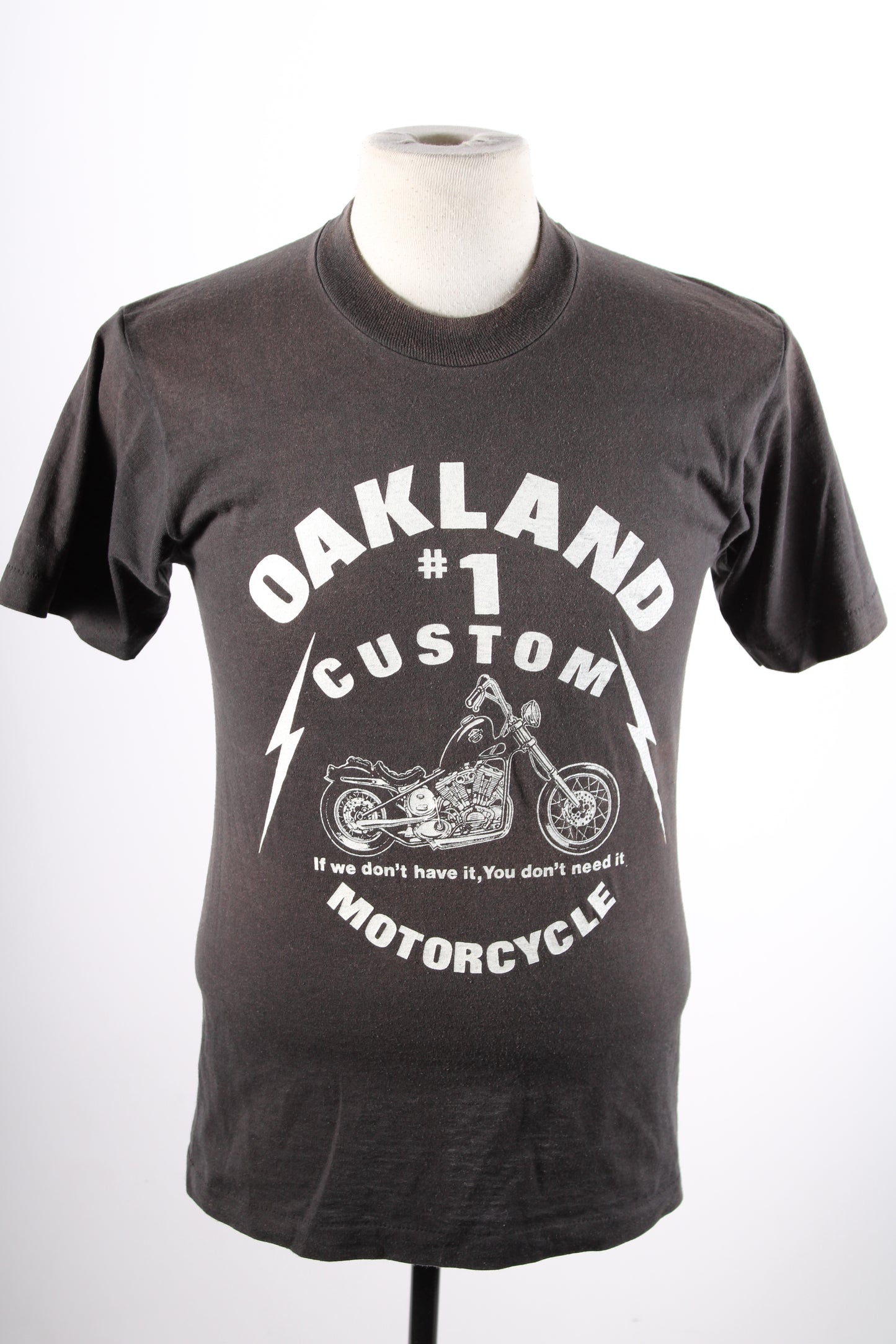 Vintage 80s Oakland #1 Custom Motorcycle Biker T-Shirt Mens Medium