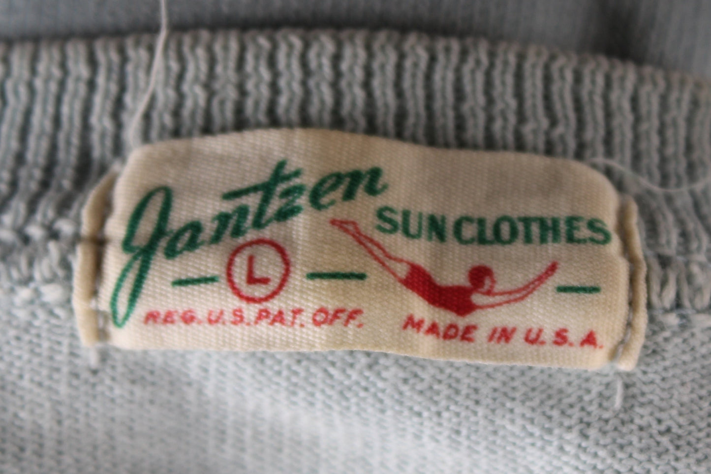 Vintage 1960s Jantzen Cotton Stripped T-Shirt Surfing Mens Size Large