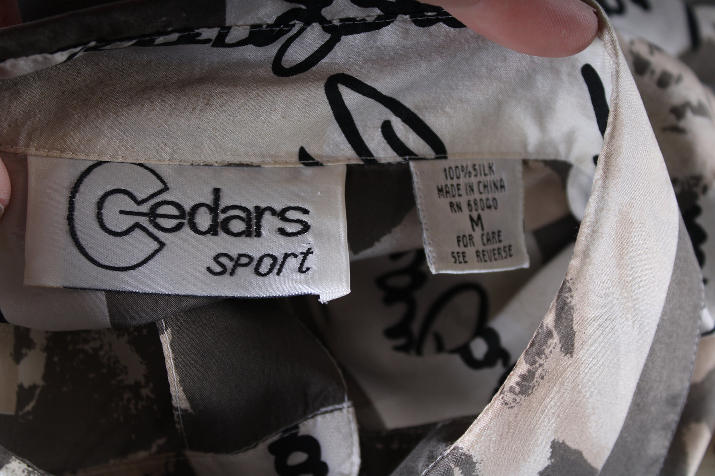 Vintage 80s Cedars Sport Silk Hollywood Actors Print Shirt Mens Size Medium