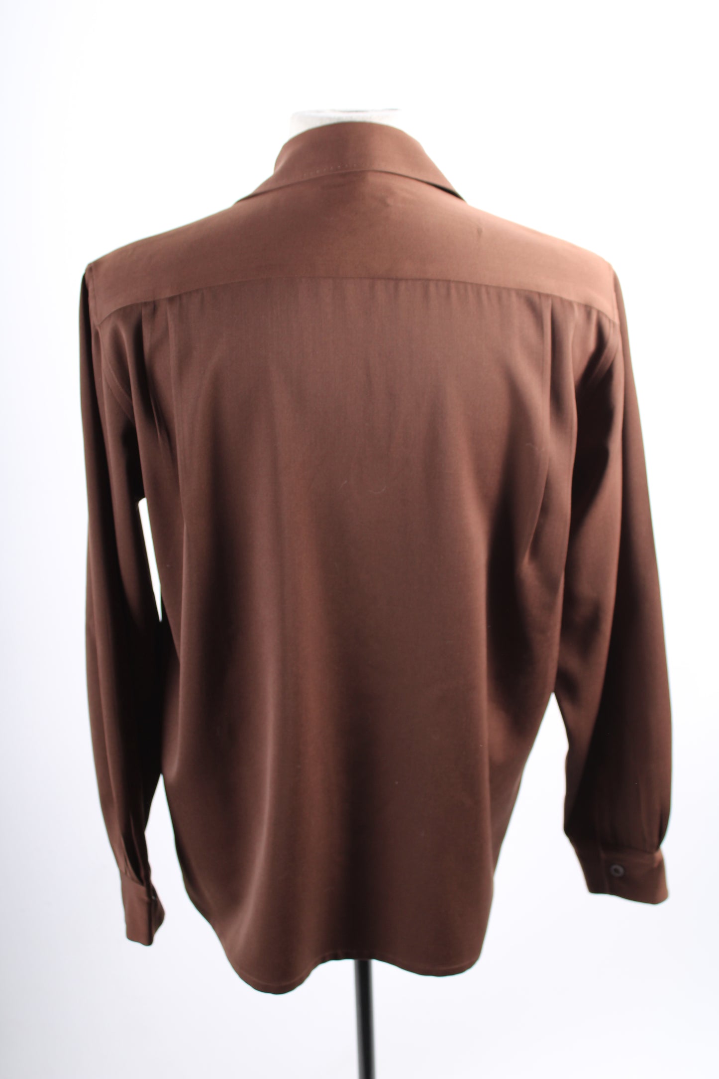 Vintage 1950s Gabardine Wool Loop Collar Mens Shirt Size Medium